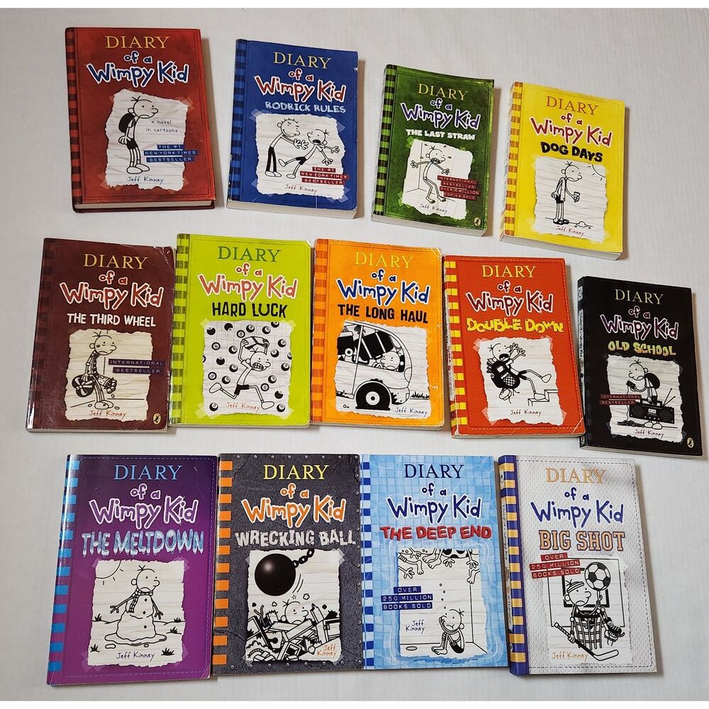 Diary of a Wimpy Kid Book Lot – 13 Titles by Jeff Kinney Bundle